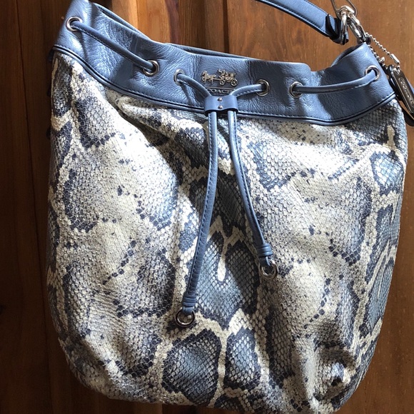 Coach Madison Python Marielle Leather Shoulder Bag - Picture 2 of 8